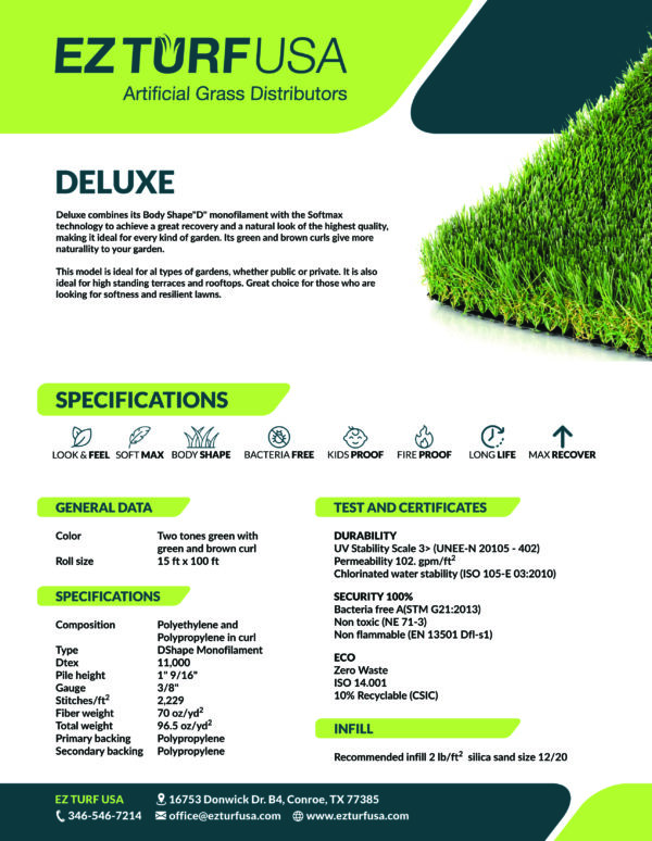 Deluxe Turf Spec Sheet